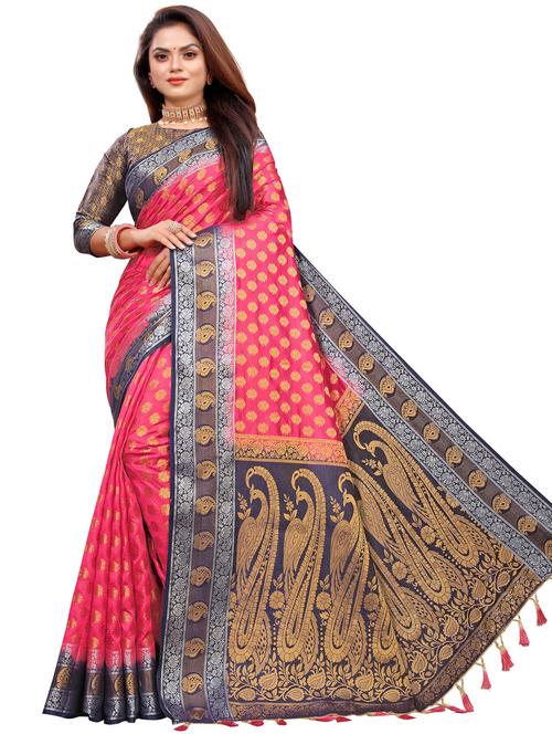 women zari work banarasi saree with blouse - 21250400 - Very Small Image - 1