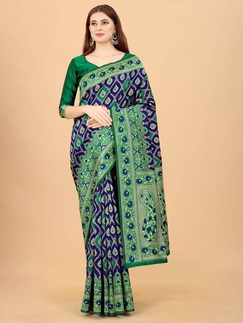 women zari work banarasi saree with blouse - 21250461 - Very Small Image - 1