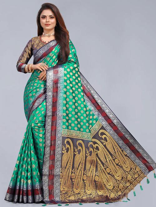 women zari work banarasi saree - 21250485 - Very Small Image - 1
