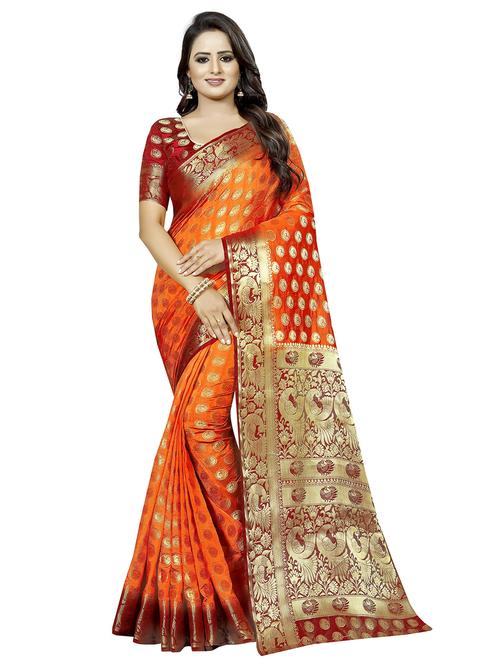 women zari work banarasi saree with blouse - 21250658 - Very Small Image - 1
