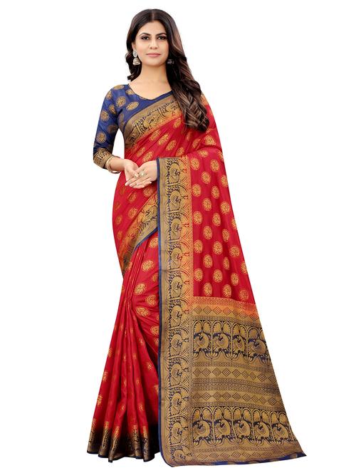 women zari work banarasi saree with blouse - 21250697 - Very Small Image - 1