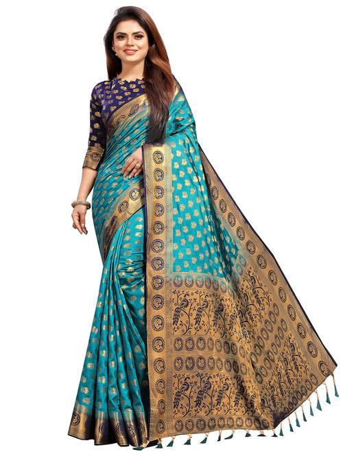 women zari work banarasi saree - 21250704 - Very Small Image - 1
