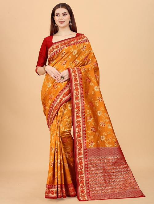 women zari work banarasi saree with blouse - 21250751 - Very Small Image - 1
