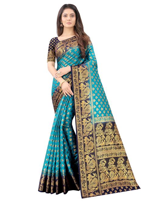 women self design banarasi saree with blouse - 21250789 - Very Small Image - 1