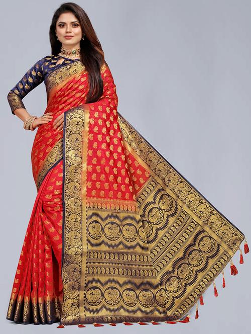 women zari work banarasi saree - 21250806 - Very Small Image - 1