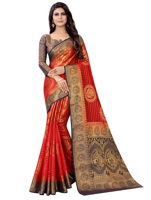 women self design banarasi saree with blouse - 21250848 - Very Small Image - 1
