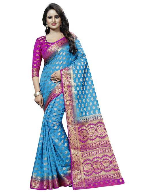 women zari work banarasi saree with blouse - 21250895 - Very Small Image - 1