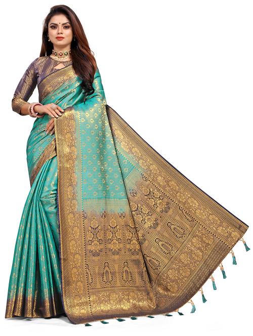 women zari work banarasi saree - 21250915 - Very Small Image - 1