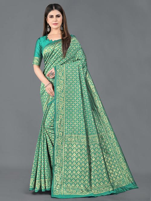 women zari work banarasi saree - 21250938 - Very Small Image - 1