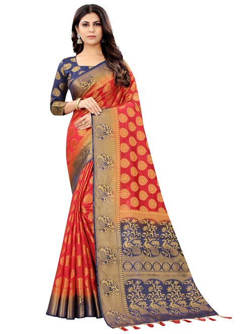 women self design banarasi saree with blouse - 21250956 - Very Small Image - 1
