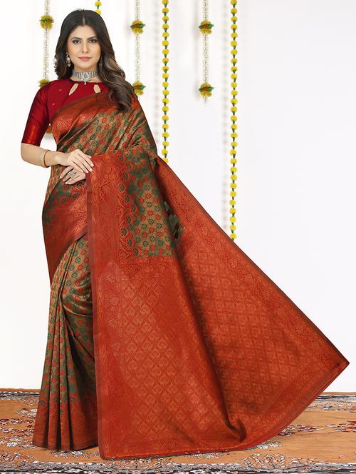 women zari work banarasi saree with blouse - 21250971 - Very Small Image - 1