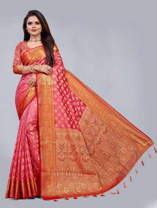 women self design banarasi saree with blouse - 21251022 - Very Small Image - 1