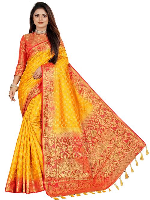 women self design banarasi saree with blouse - 21251034 - Very Small Image - 1