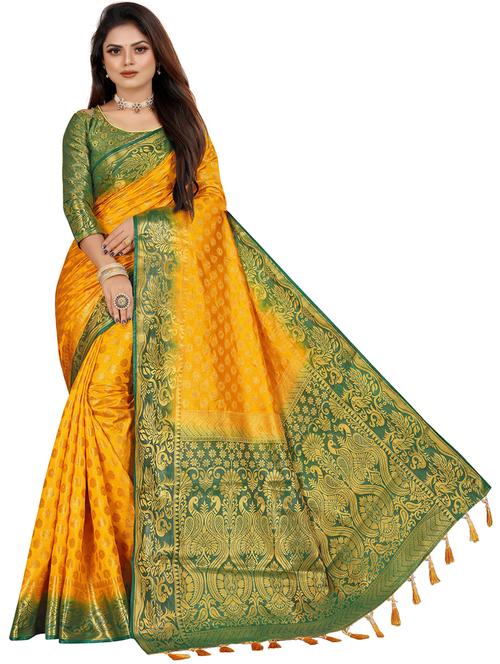 women self design banarasi saree with blouse - 21251035 - Very Small Image - 1