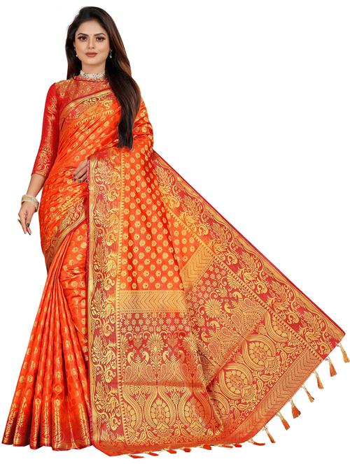 women self design banarasi saree with blouse - 21251036 - Very Small Image - 1