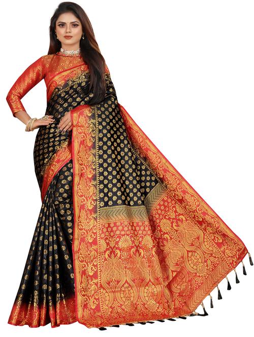 women zari work banarasi saree with blouse - 21251042 - Very Small Image - 1