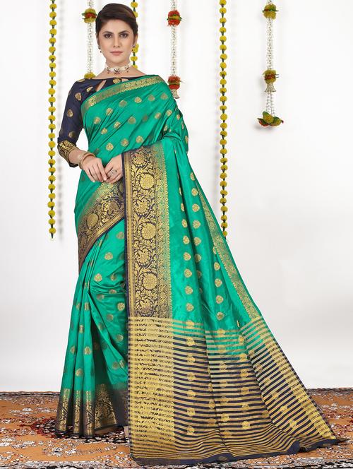 women self design banarasi saree with blouse - 21251075 - Very Small Image - 1