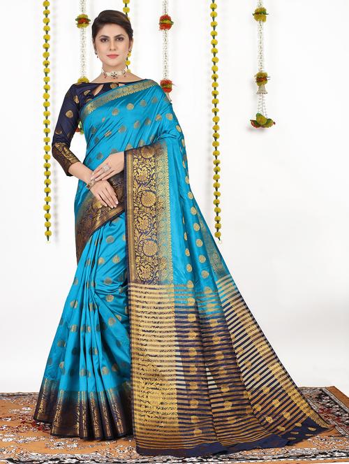 women zari work banarasi saree with blouse - 21251077 - Very Small Image - 1