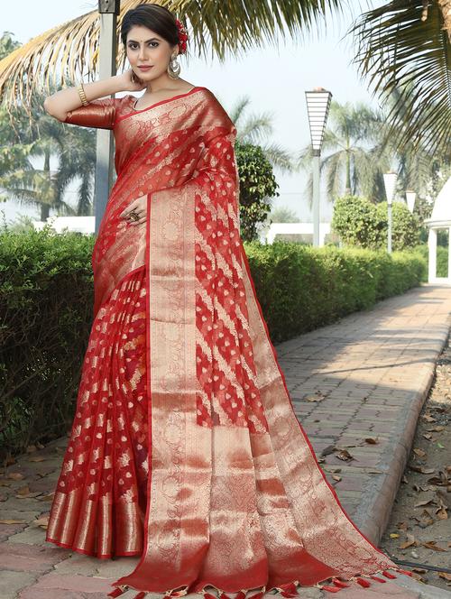 women self design banarasi saree with blouse - 21251080 - Very Small Image - 1