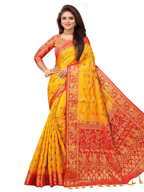 women self design banarasi saree with blouse - 21251098 - Very Small Image - 1