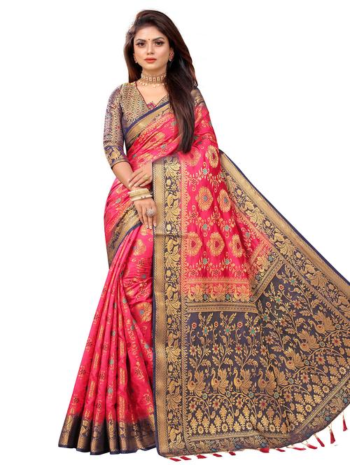 women zari work banarasi saree with blouse - 21251103 - Very Small Image - 1