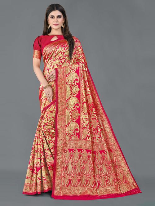 women self design banarasi saree with blouse - 21251136 - Very Small Image - 1