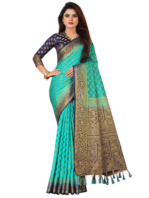 women self design banarasi saree with blouse - 21251139 - Very Small Image - 1