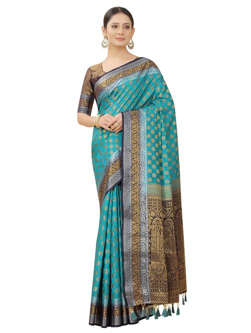 women zari work banarasi saree with blouse - 21251166 - Very Small Image - 1