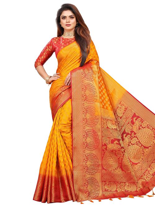 women self design banarasi saree with blouse - 21251188 - Very Small Image - 1
