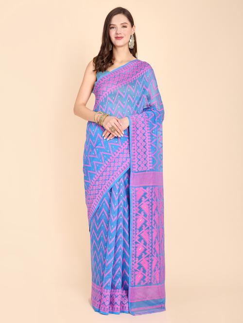 women self design jamdani saree - 21251302 - Very Small Image - 1