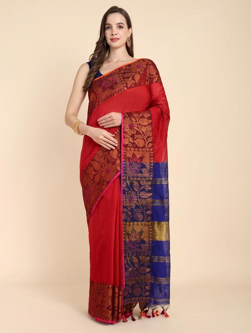 women solid bordered saree - 21251319 - Very Small Image - 1