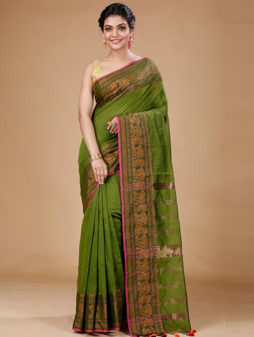 women solid bordered saree - 21251346 - Very Small Image - 1
