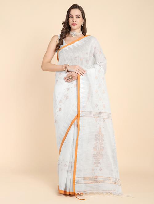 women white ikkat saree - 21251434 - Very Small Image - 1