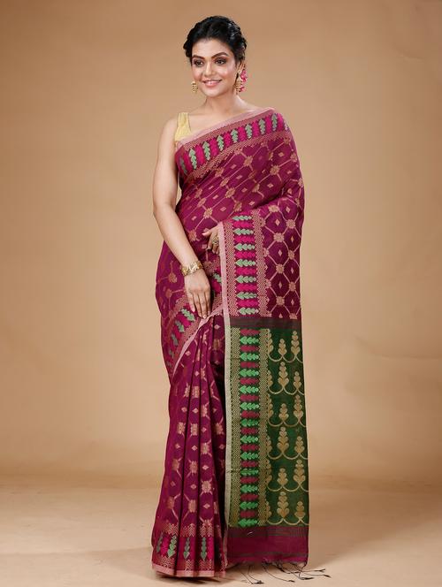 women self design handloom saree - 21251472 - Very Small Image - 1