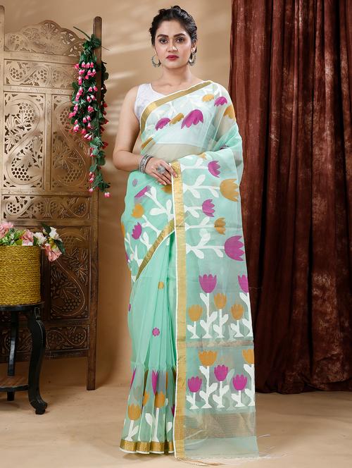 women self design handloom saree - 21251485 - Very Small Image - 1