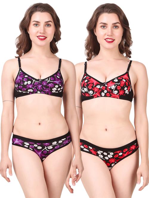 women printed bra and panty combo set - 21251527 - Very Small Image - 1