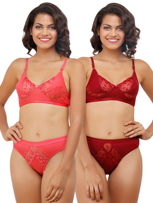 women solid bra and panty combo set - 21251621 - Very Small Image - 1