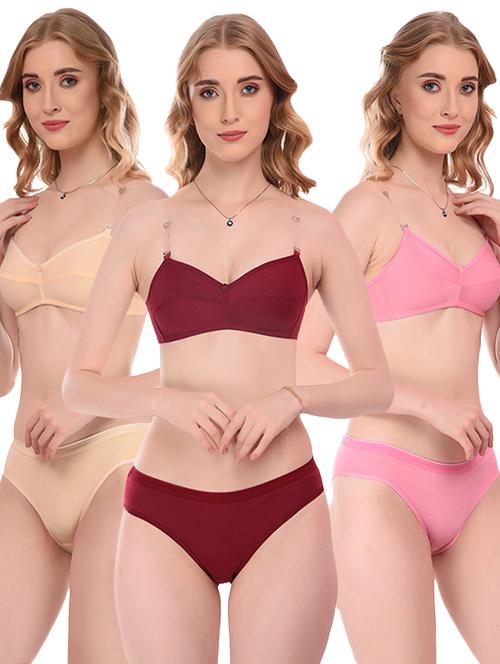 pack of 3 bra & panty set - 21251647 - Very Small Image - 1
