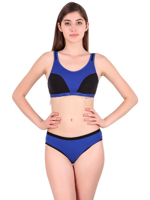 women color block bras and panty set - 21251796 - Very Small Image - 1