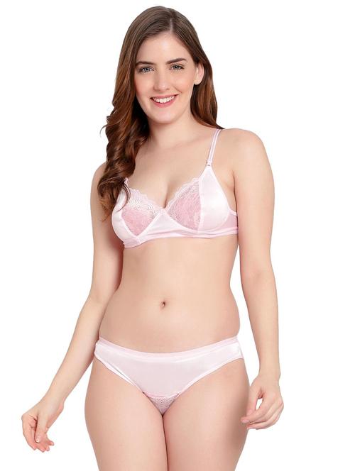 pink pure silk bras and panty set - 21251833 - Very Small Image - 1