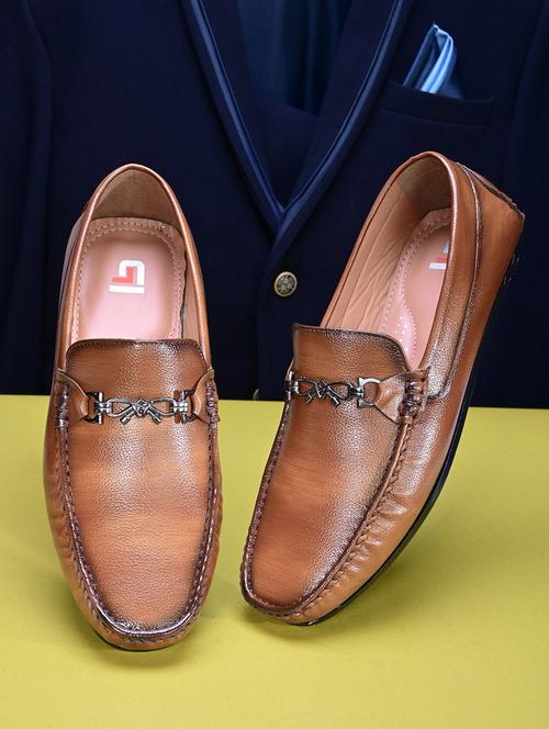 tan pu slip on loafers - 21252469 - Very Small Image - 1