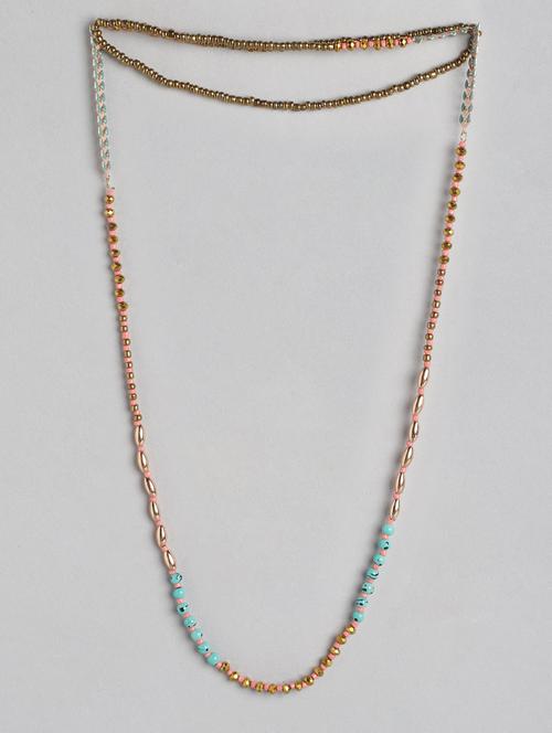 gold metal long necklace - 21253073 - Very Small Image - 1