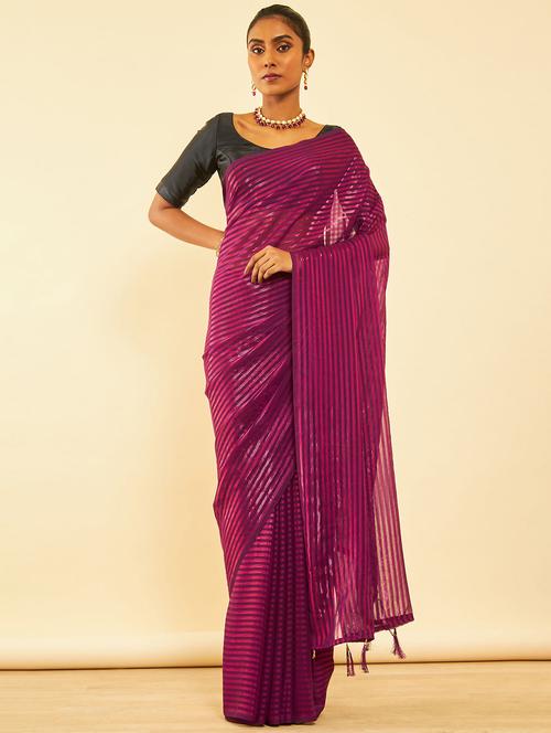 women stripes printed saree - 21253589 - Very Small Image - 1