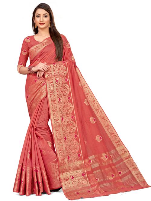 red banarasi saree - 21256879 - Very Small Image - 1