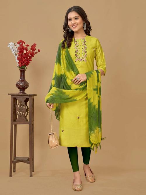 green embroidered suit set - 21257054 - Very Small Image - 1