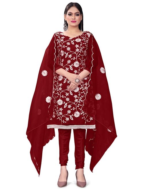 maroon unstitched suit - 21257279 - Very Small Image - 1