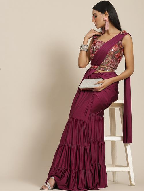 women ready to wear saree - 21259225 - Very Small Image - 1