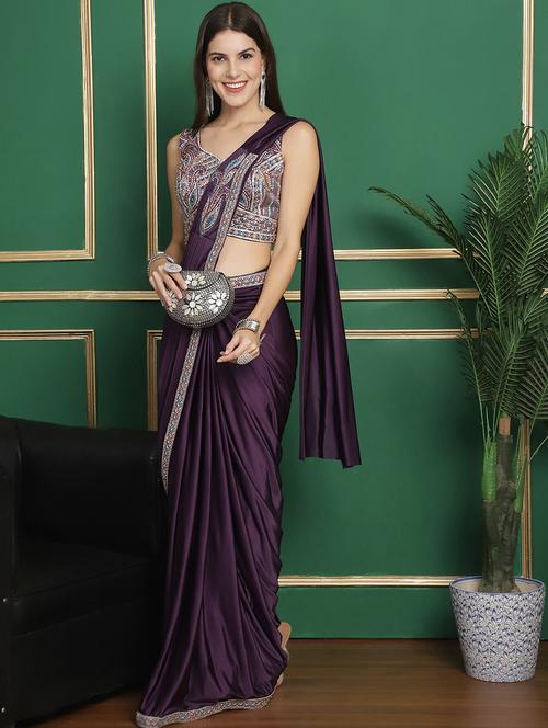 women ready to wear saree with blouse - 21259408 - Very Small Image - 1