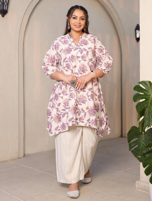 women three quarter sleeve a-line kurta - 21259510 - Very Small Image - 1