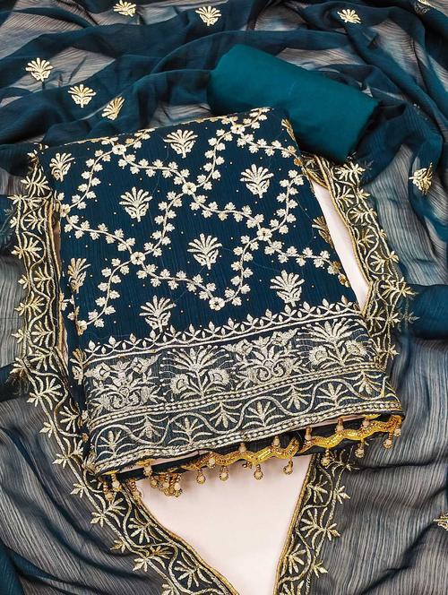 women embroidered unstitched suit set - 21261073 - Very Small Image - 1